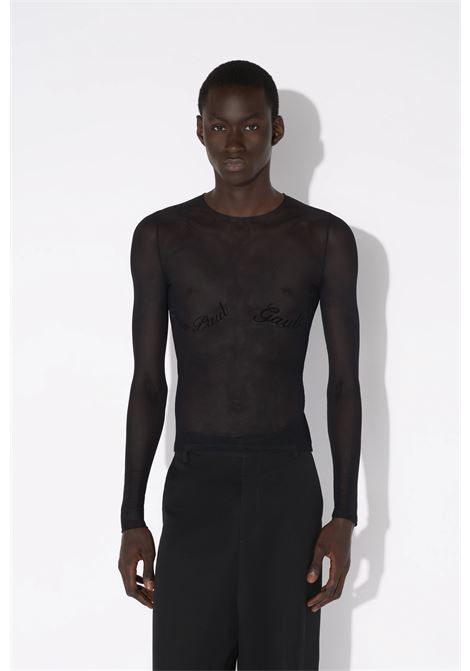 top velvet flot jpg donna nero JEAN PAUL GAULTIER | 25/33-F-TO263I-T00500